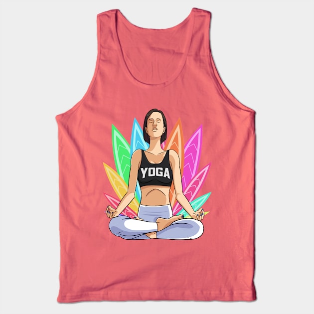 International Yoga Day Lotus Pose Tank Top by Noseking